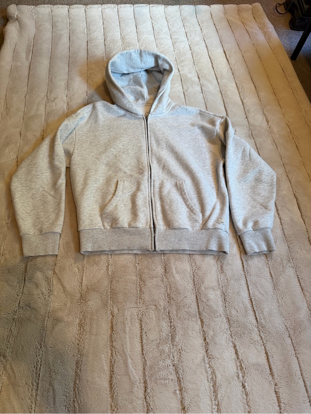 Vuori Restore Full Zip Hoodie, Light Heather Grey, Size Small